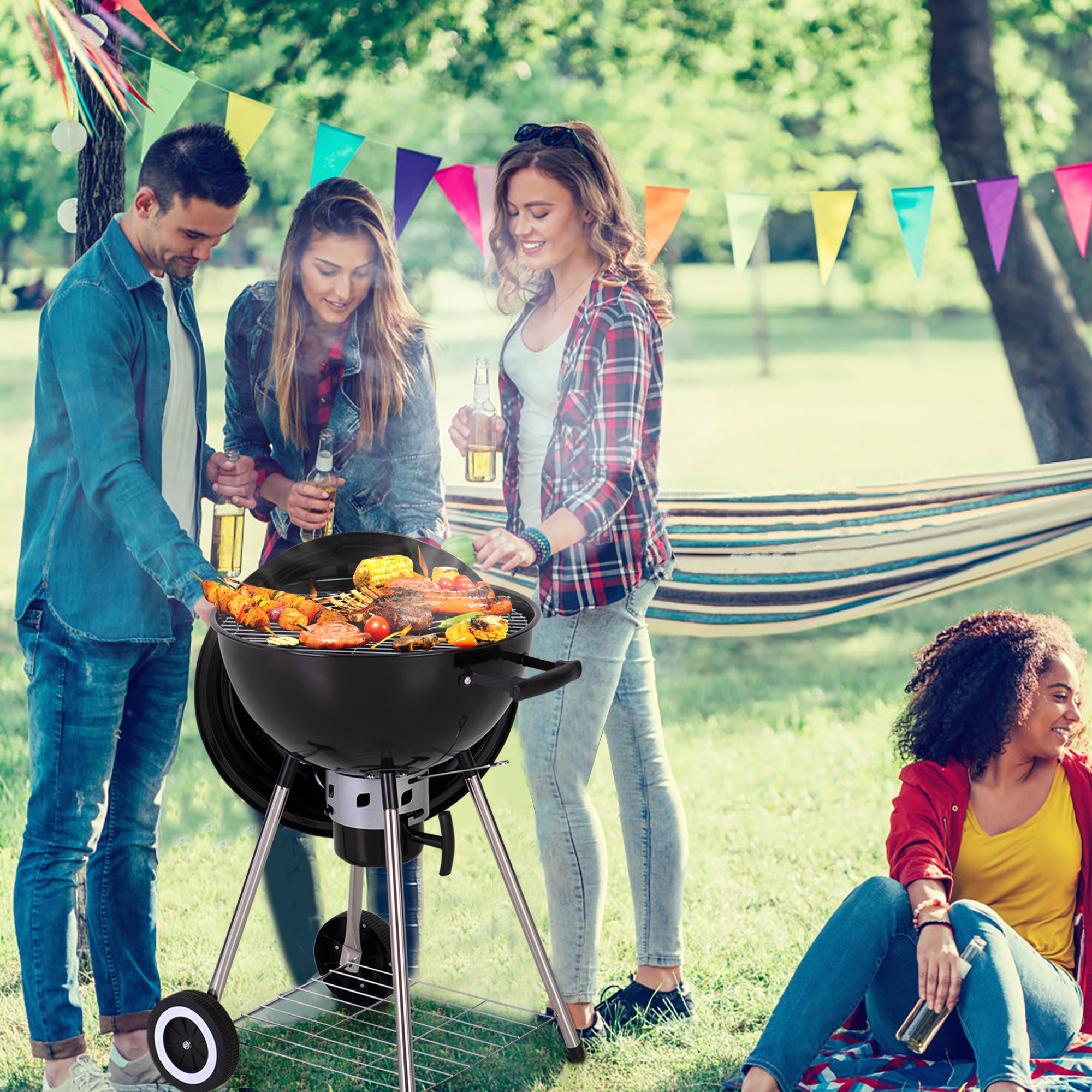 Portable Outdoor BBQ Grill Patio Camping Picnic Barbecue Stove Suitable For  People Charcoal Grill Korean Bbq Grill Table