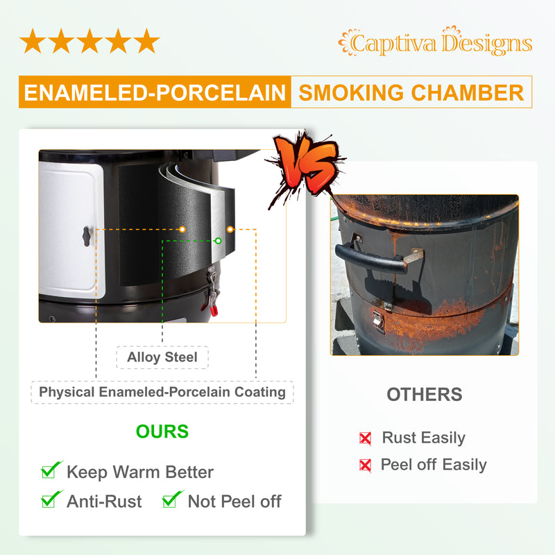 Captiva Designs Portable Enamel Vertical Patio Smoker