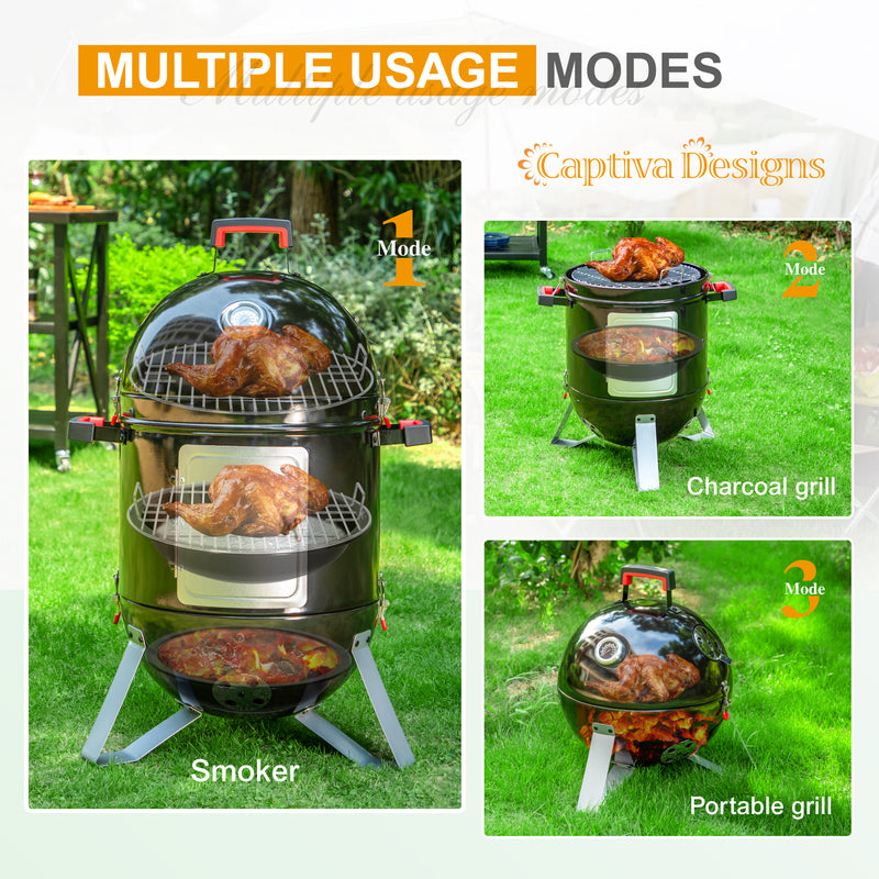 Captiva Designs Portable Enamel Vertical Patio Smoker