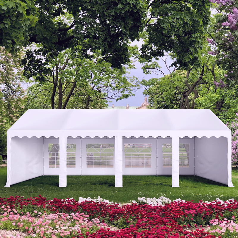 Phi Villa White Heavy Duty Party Tent Wedding Event Shelter with Removable Sidewalls