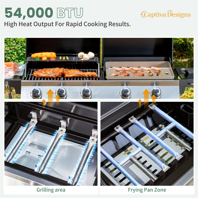 Captiva Designs Large-size Outdoor Gas Grill & Griddle Combo