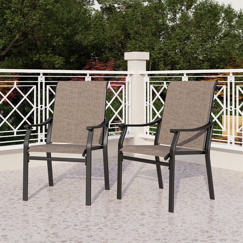 Patio 2-Piece Textliene Fixed Chair for Dining Garden PHI VILLA