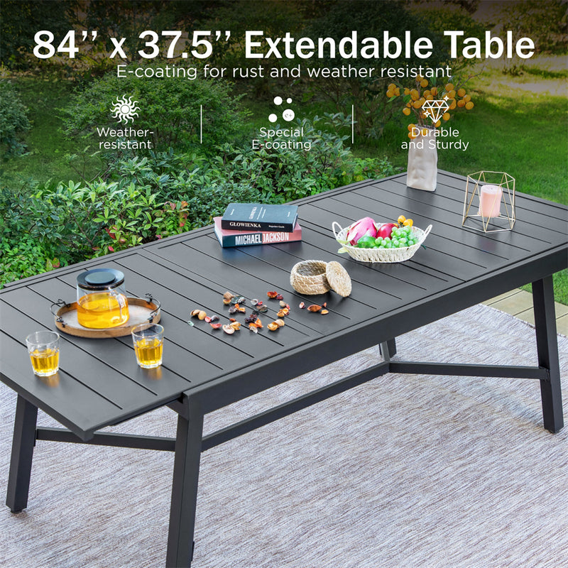 Extendable patio table set sale