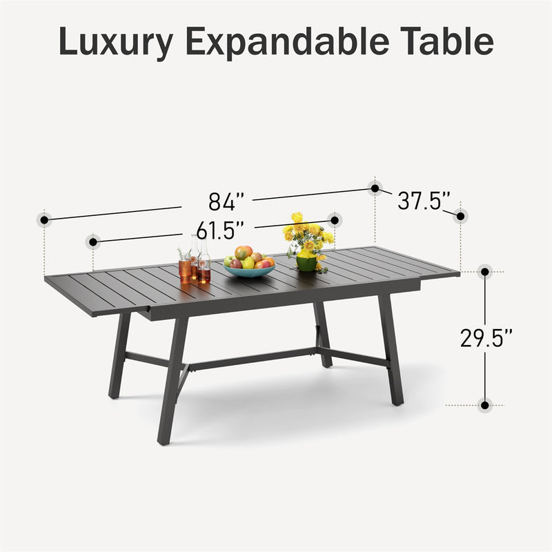 7/9-Piece Outdoor Dining Set with Extendable Table for Multiple Uses PHI VILLA