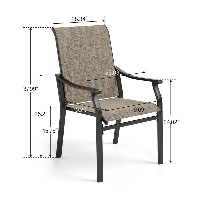 9-Piece Patio Dining Set Flat Expandable Table and Textilene Chairs for Deck Phi Villa