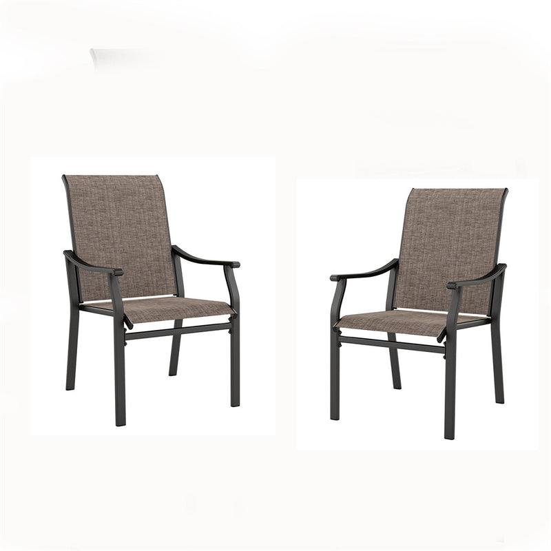 Patio 2-Piece Textliene Fixed Chair for Dining Garden PHI VILLA