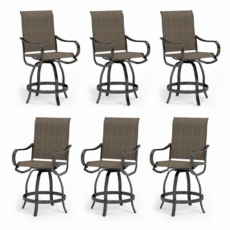 Phi Villa Outdoor Swivel Textilene Bar Stools