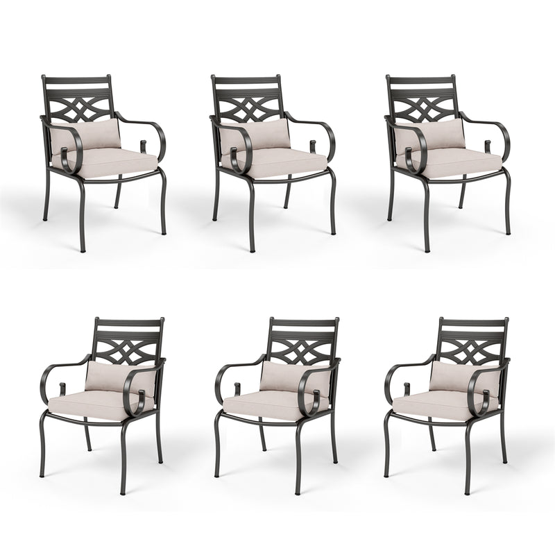 PHI VILLA Knit Mesh Pattern Patio Dining Chairs