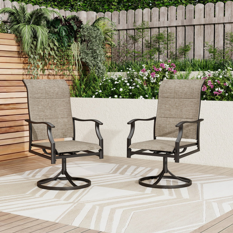 Patio Upgraded Padded High Back Dining Chairs for Porch, Deck, Backyard PHI VILLA