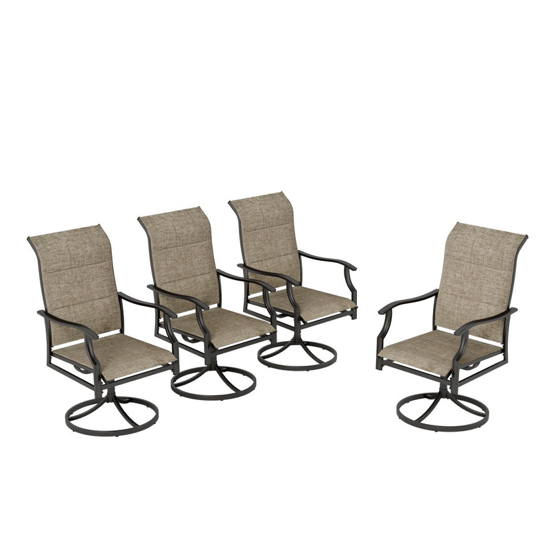 Patio Upgraded Padded High Back Dining Chairs for Porch, Deck, Backyard PHI VILLA