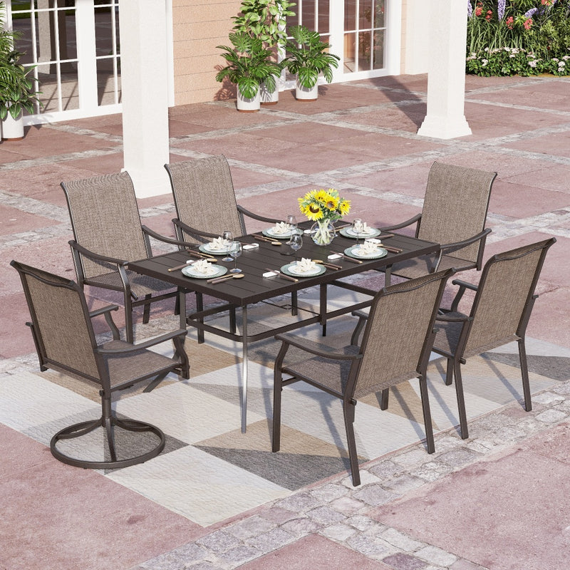 7-Piece Outdoor Dining Set for Garden Backyard PHI VILLA