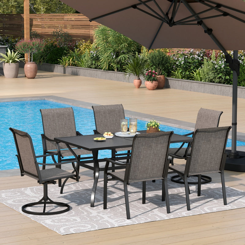 7-Piece Outdoor Dining Set for Garden Backyard PHI VILLA