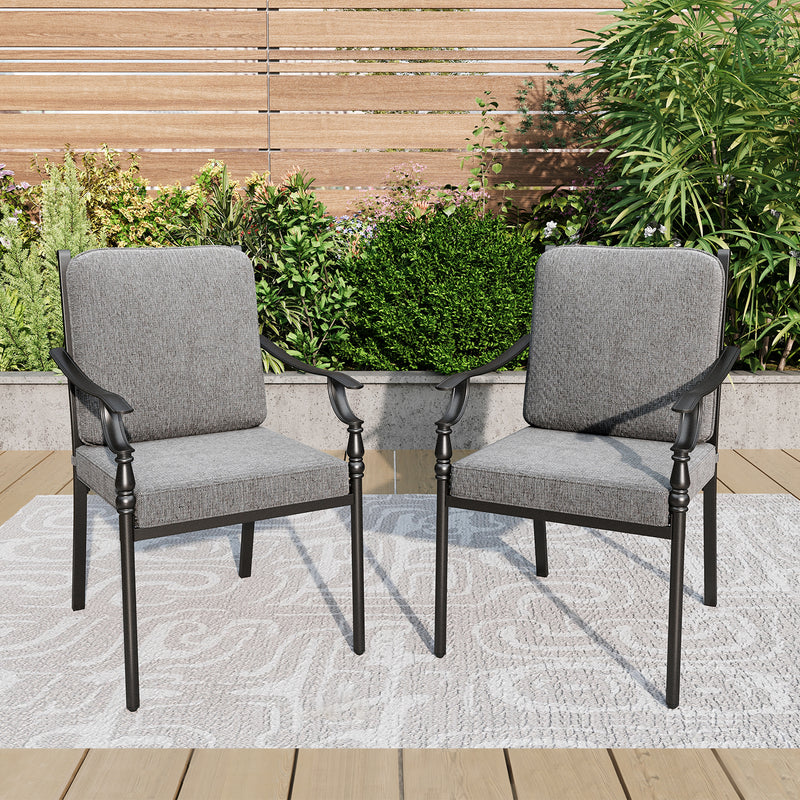 Phi Villa Calabash Patio Dining Chairs-Swivel Chairs & Fixed Chairs