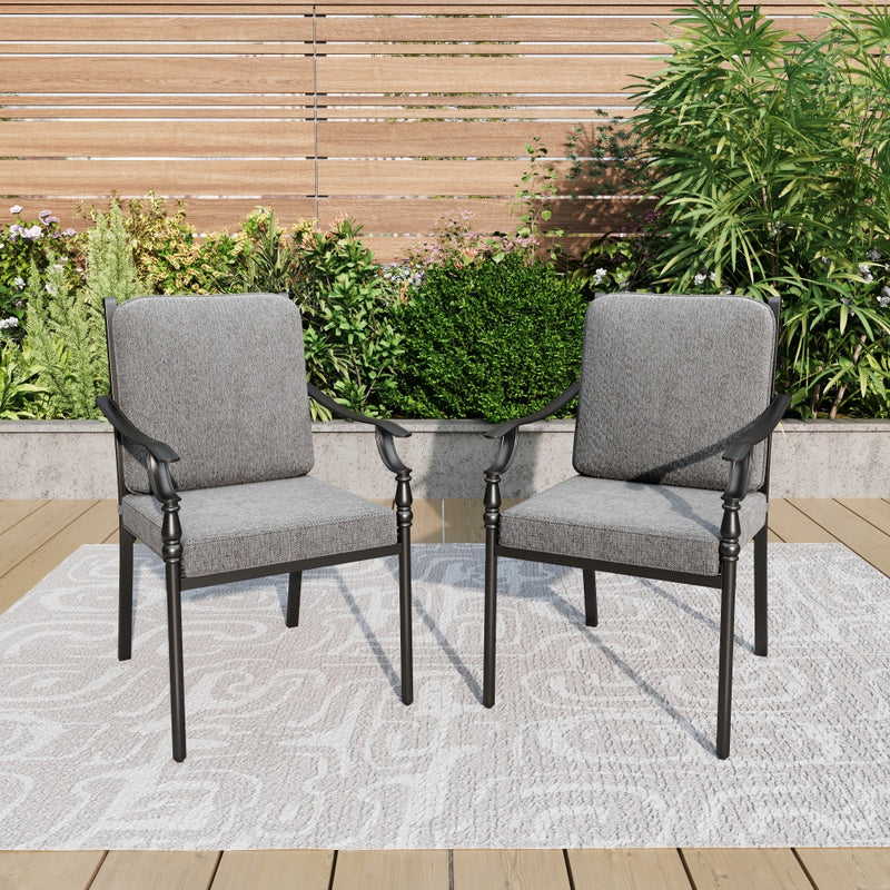 Phi Villa Calabash Patio Dining Chairs-Swivel Chairs & Fixed Chairs