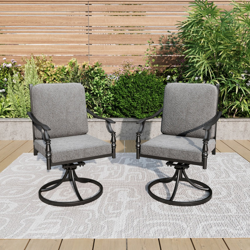 Phi Villa Calabash Patio Dining Chairs-Swivel Chairs & Fixed Chairs