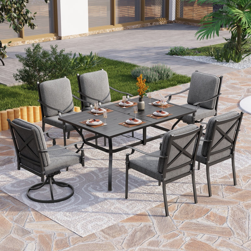 Phi Villa Calabash Patio Dining Chairs-Swivel Chairs & Fixed Chairs