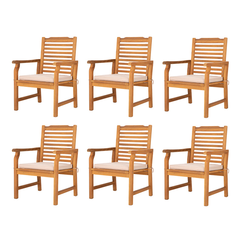 PHI VILLA Acacia Wood Patio Dining Chairs with Cushions