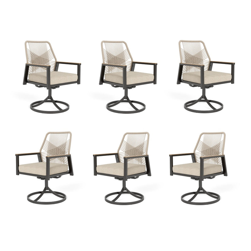 Stylish Rattan Rope Patio Dining Chairs-Phi Villa