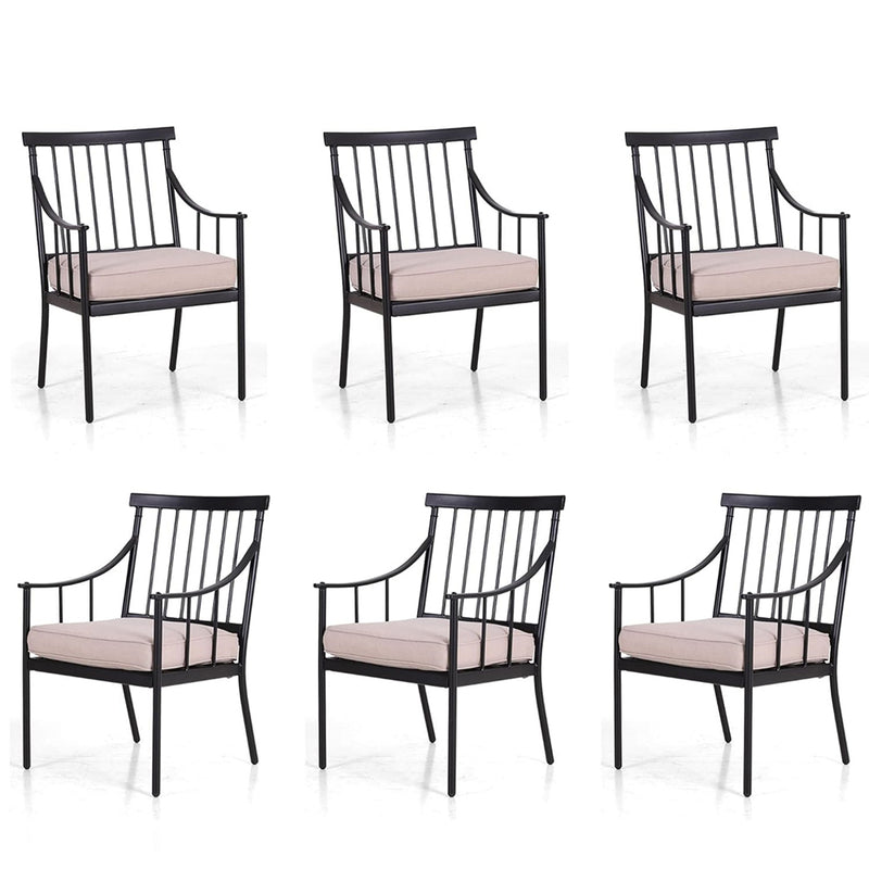 PHI VILLA 2-Piece Steel Fixed Patio Outdoor Dining Chairs Set