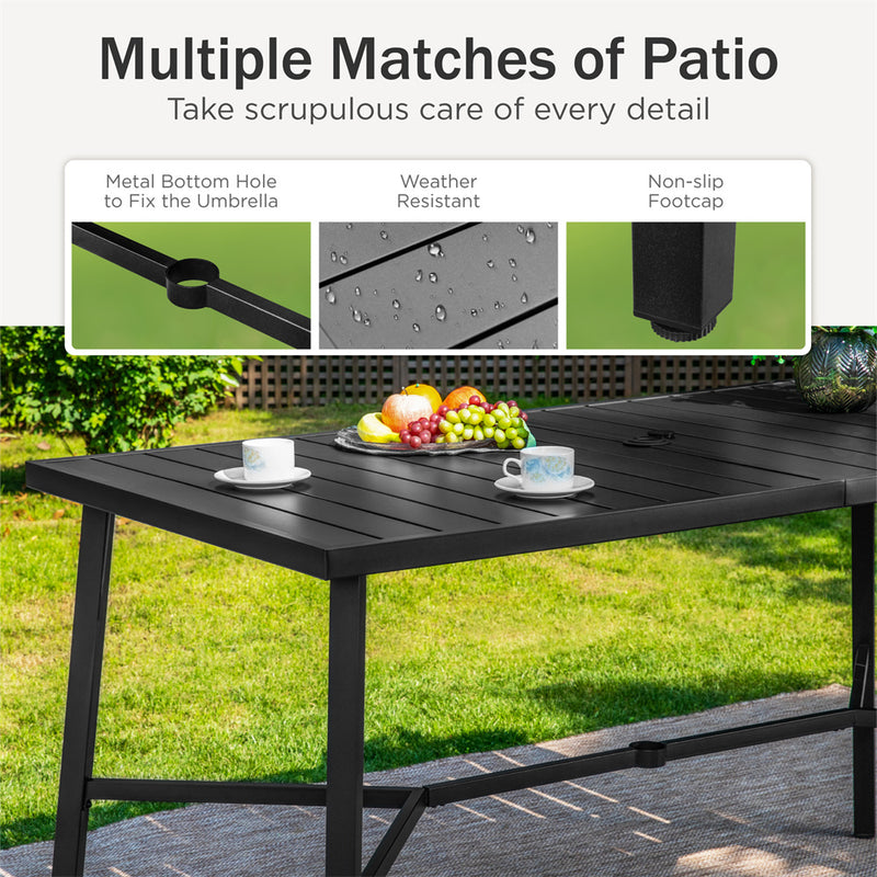 Phi Villa Patio 67'' Rectangle Steel High Bar Table for 6 Persons