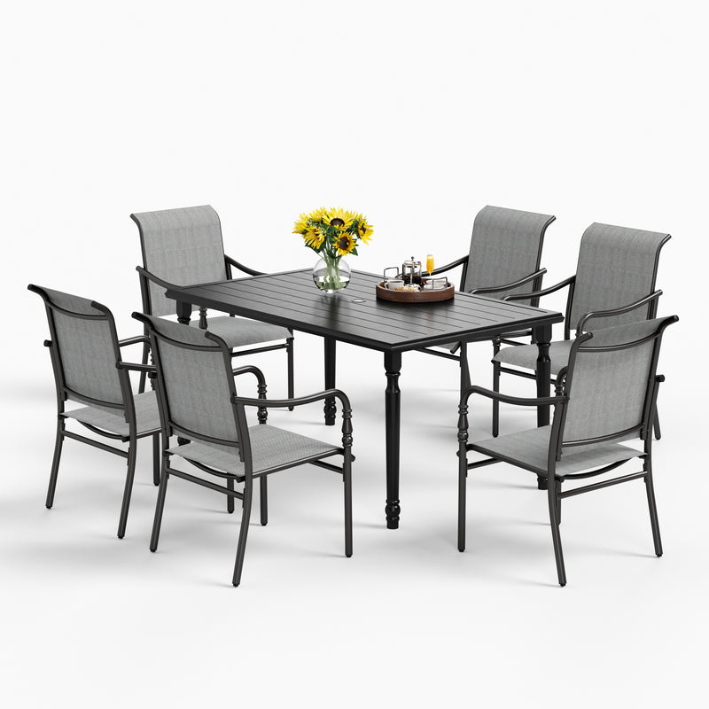 5/7-Piece Outdoor Textilene Dining Set for Porch, Bacyard PHI VILLA