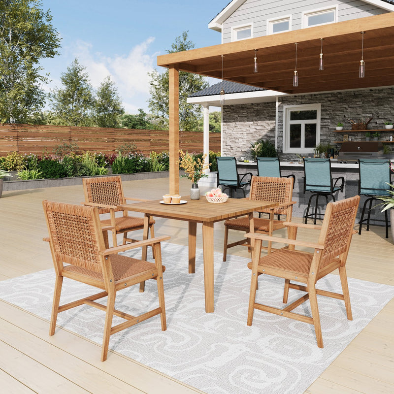 4-seat vocation wooden dining set for garden