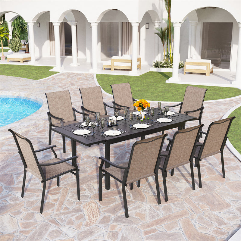 7-Piece/9-Piece Patio Dining Set with Extendable Table for Backyard PHI VILLA