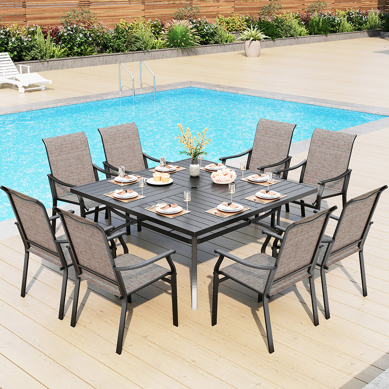 9-Piece Patio Textliene Dining Set for Family Reunion PHI VILLA