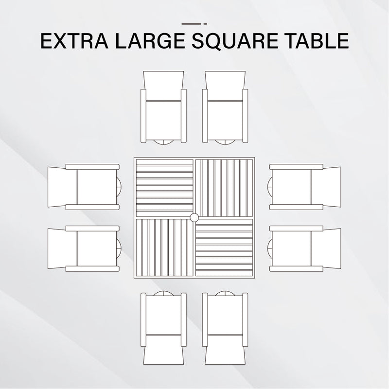 9-Piece Patio Dining Set with Stylish Rattan Rope Chairs and Square Table for 8-Phi Villa