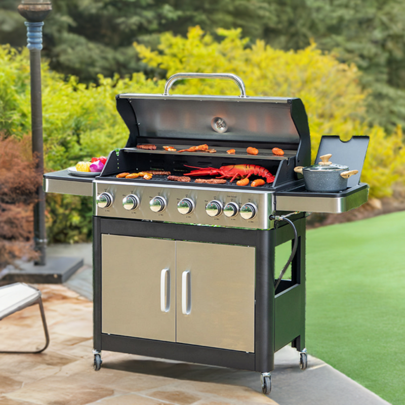 Captiva-Designs-65800BTU-6-Burners-Gas-BBQ-Grill-with-Side-Burner