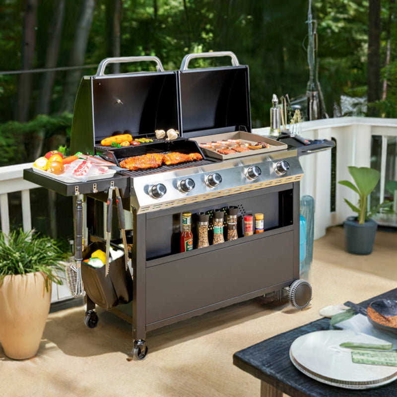 Captiva Designs Large-size Outdoor Gas Grill & Griddle Combo