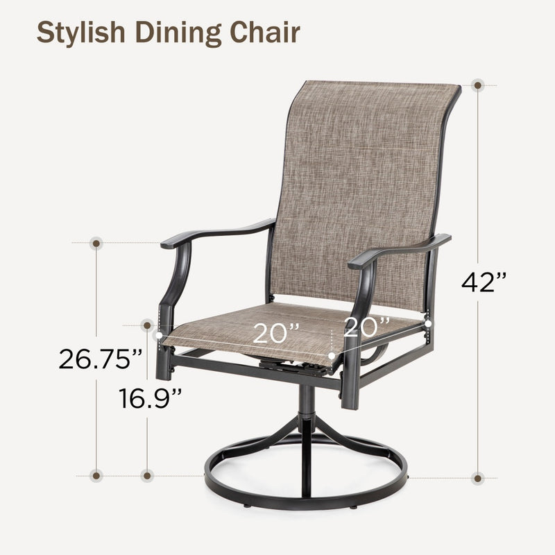 Patio Upgraded Padded High Back Dining Chairs for Porch, Deck, Backyard PHI VILLA