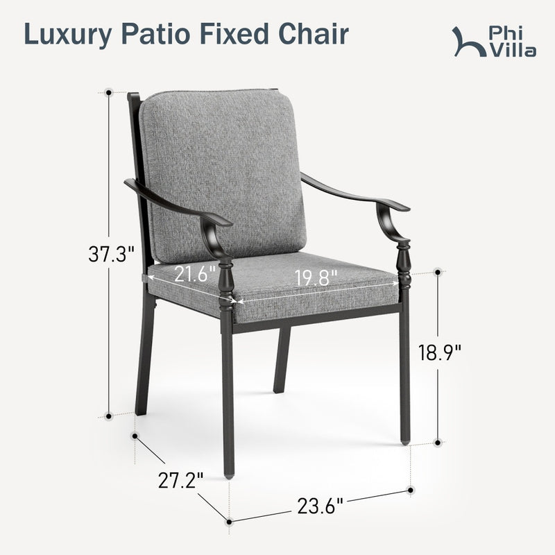 Phi Villa Calabash Patio Dining Chairs-Swivel Chairs & Fixed Chairs