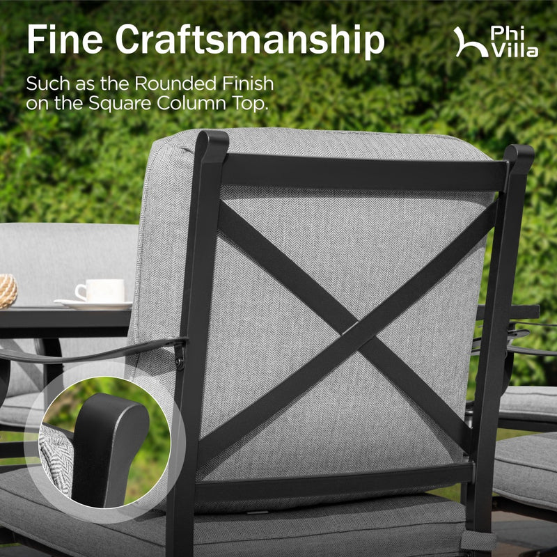 Phi VIlla Calabash 7-Piece Patio Dining Set with Mixed Chairs