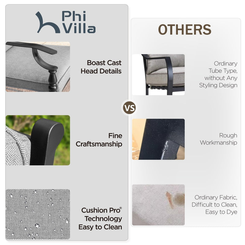 Phi Villa Calabash Patio Dining Chairs-Swivel Chairs & Fixed Chairs