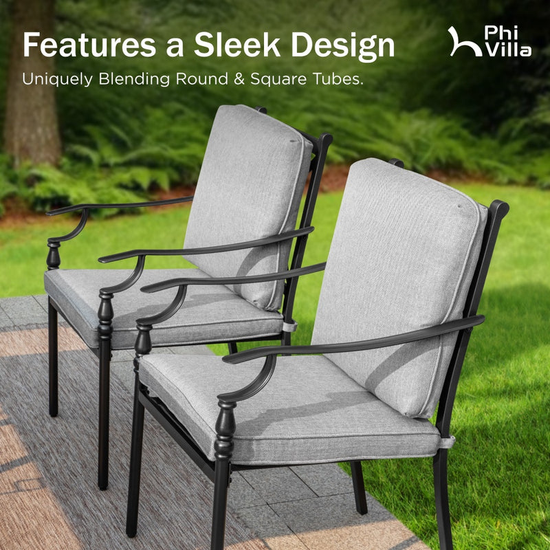 Phi Villa Calabash Patio Dining Chairs-Swivel Chairs & Fixed Chairs