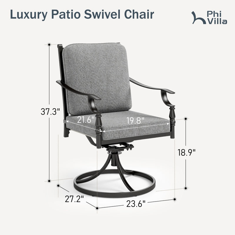 Phi Villa Calabash Patio Dining Chairs-Swivel Chairs & Fixed Chairs