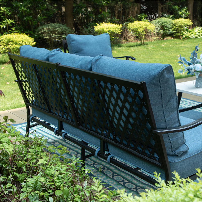 Phi Villa 5-Seater Patio Steel Sofa With Cushions