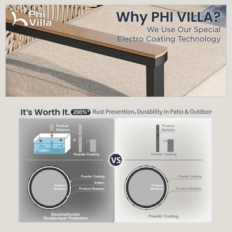 5/7-Piece Patio Dining Set with Patterned Round Table & Stylish Rattan Rope Chairs-Phi Villa