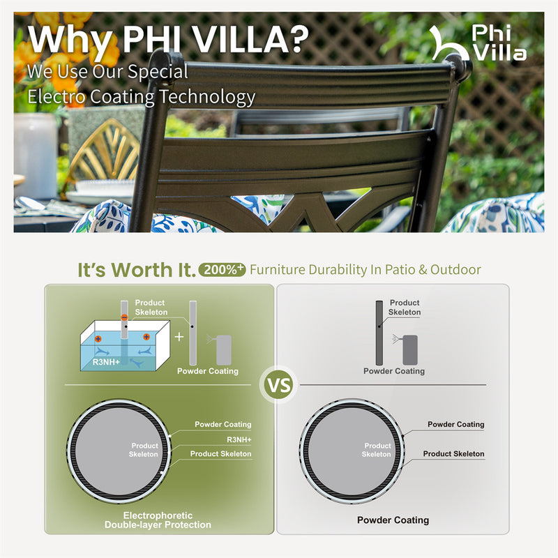 PHI VILLA Vine Patio Dining Chairs