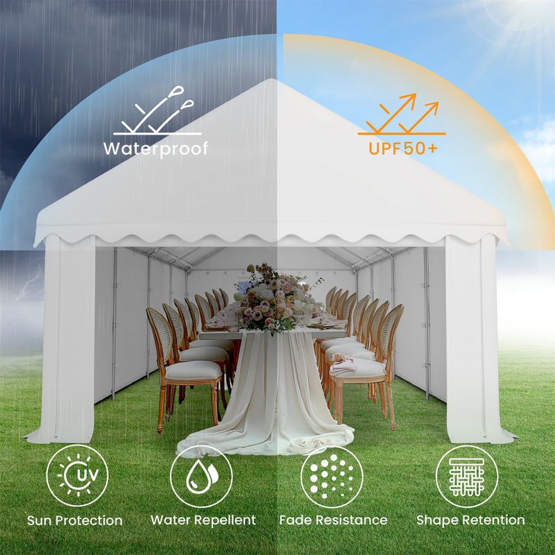 Phi Villa 20'x40' Heavy Duty Wedding Party Tent Outdoor Canopy Gazebo Shelter with Removable Sidewalls