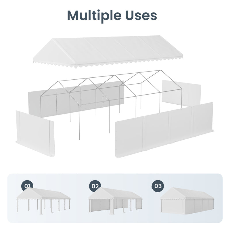 Phi Villa 20'x40' Heavy Duty Wedding Party Tent Outdoor Canopy Gazebo Shelter with Removable Sidewalls