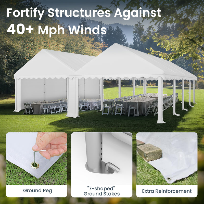 Phi Villa 20'x40' Heavy Duty Wedding Party Tent Outdoor Gazebo Shelter