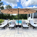 PHI VILLA 15ft Double-Sided Patio Extra Large Twin Umbrella