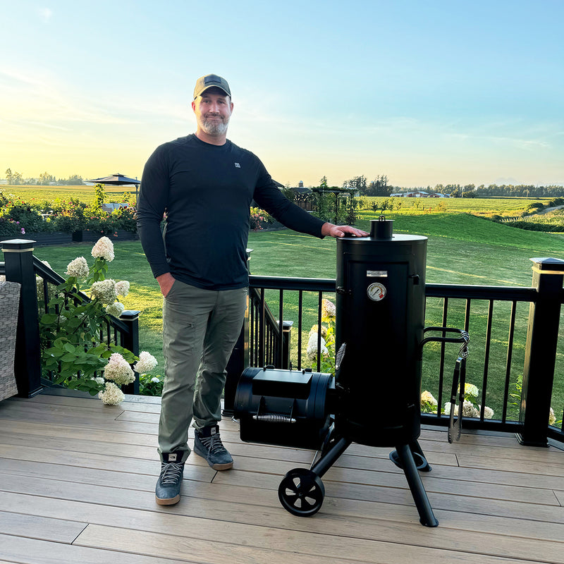 Vertical Charcoal Patio Smoker with Offset Smoke Box Domestic and Heave Duty-Captiva Designs