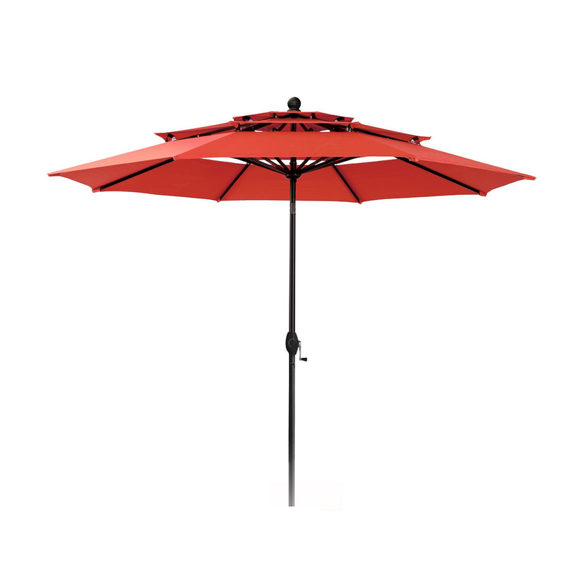 PHI VILLA 10ft 3 Tier Auto-tilt Patio Umbrella Outdoor Double Vented Umbrella