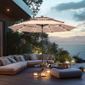 PHI VILLA 10ft 3 Tier Auto-tilt Patio Vented Umbrella with LED Lights