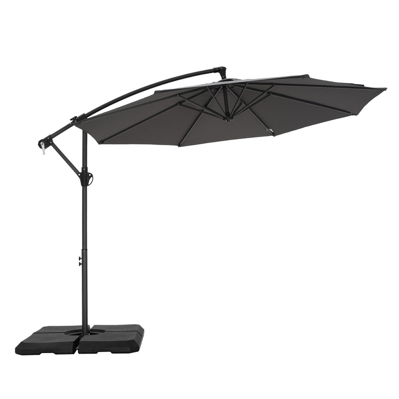 PHI VILLA 10ft Banana Parasol Umbrella Outdoor Offset Umbrella