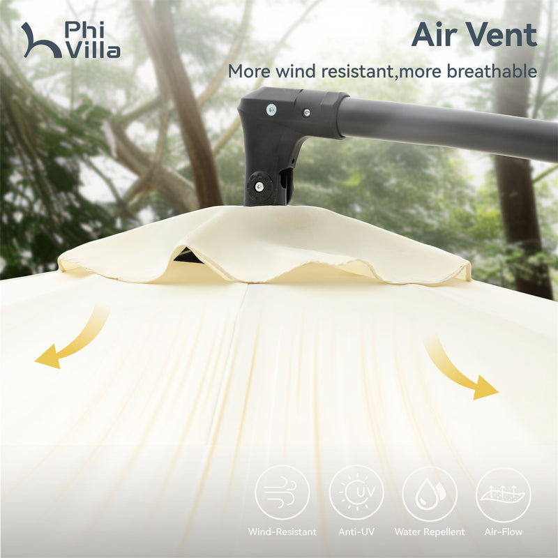 PHI VILLA 10ft Banana Parasol Umbrella Outdoor Offset Umbrella