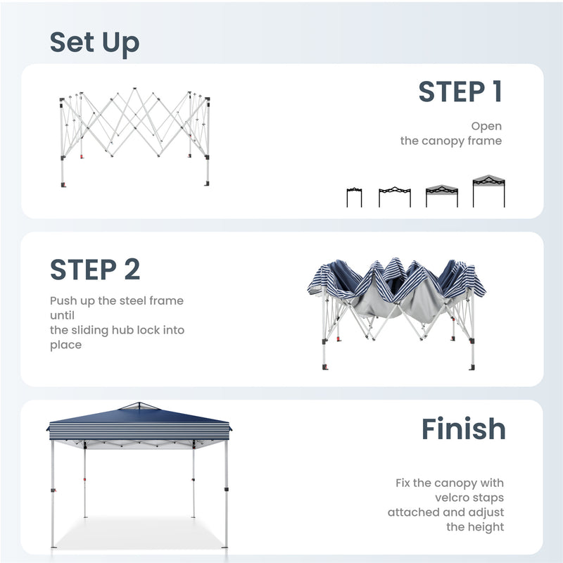 PHI VILLA 10x10Ft Pop Up Canopy Tent with Wheeled Bag,Straight Legs, 100 Sq. Ft